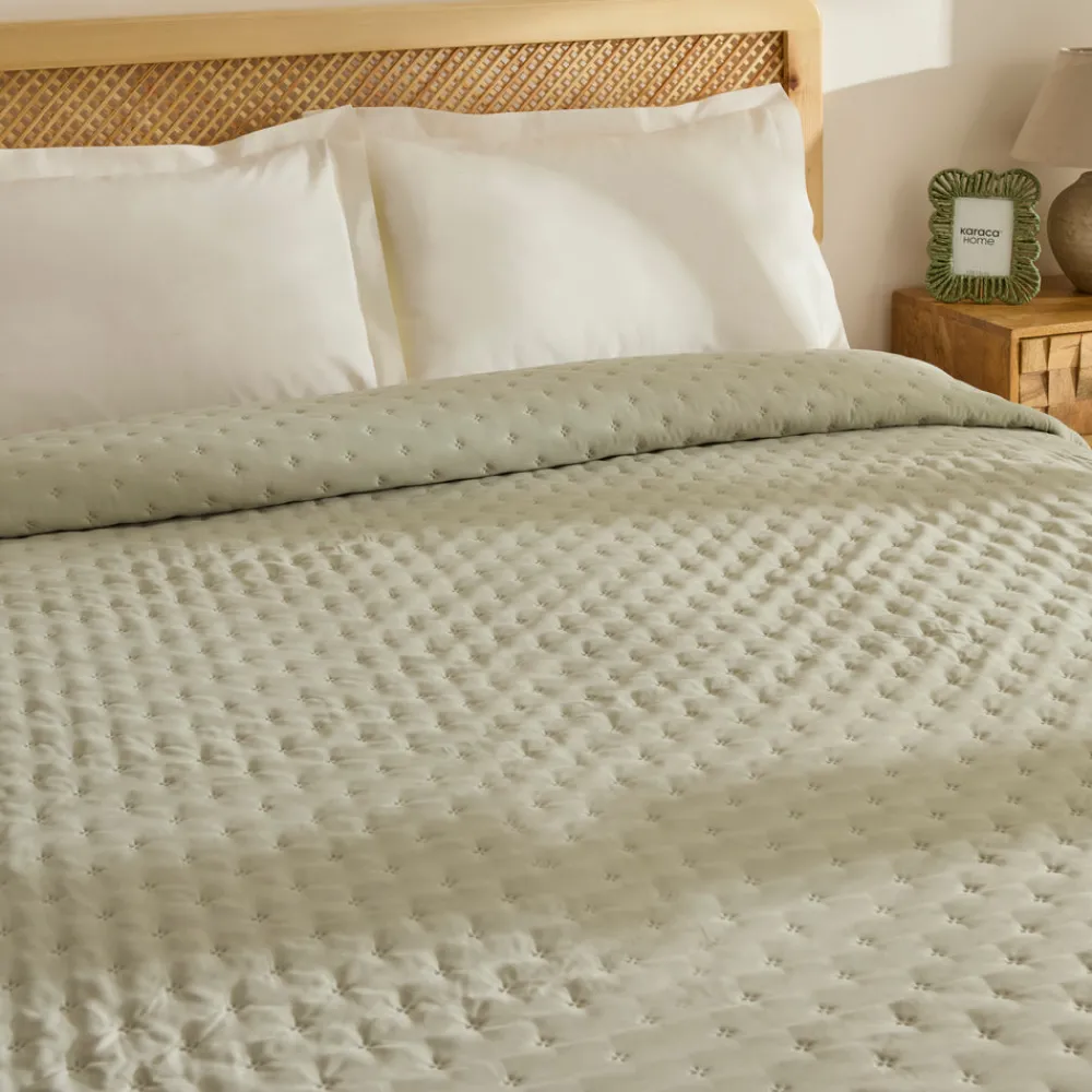 Karaca Breezy Tagesdecke Salbeigrün 160x240 cm Salbeı Grün New