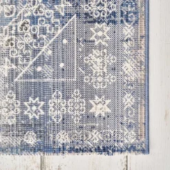Karaca Kaşmir Halı 7/24 Alaca Patchwork Teppich Blau 80 x 150 Blau01 Sale