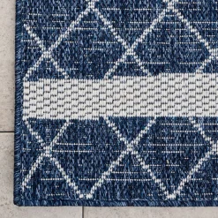 Karaca Kaşmir Halı 7/24 Gartenteppich Datca 80 x 150 Blau01 Discount
