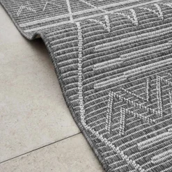 Karaca Kaşmir Halı 7/24 Gartenteppich Bozburun 160 x 230 Grau02 Discount
