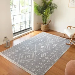 Karaca Kaşmir Halı 7/24 Teppich Jute Hatka 80x150 cm Grau Weıß Sale