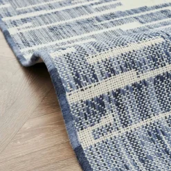 Karaca Kaşmir Halı Dogasever Recycelte Baumwollteppiche Ayaz 120x180 cm Blau01 New