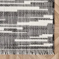 Karaca Kaşmir Halı Dogasever Recycelte Baumwollteppiche Nacht 160x230 cm Schwarz01 Outlet