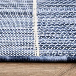 Karaca Kaşmir Halı Dogasever Recycelte Baumwollteppiche Delta 120x180 cm Blau01 Discount