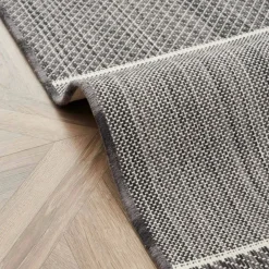 Karaca Kaşmir Halı Dogasever Recycelte Baumwollteppiche Karstik 160x230 cm Schwarz01 Online