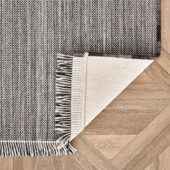 Karaca Kaşmir Halı Dogasever Recycelte Baumwollteppiche Karstik 160x230 cm Schwarz01 Online