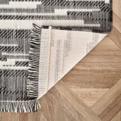 Karaca Kaşmir Halı Dogasever Recycelte Baumwollteppiche Nacht 120x180 cm Schwarz01 Clearance