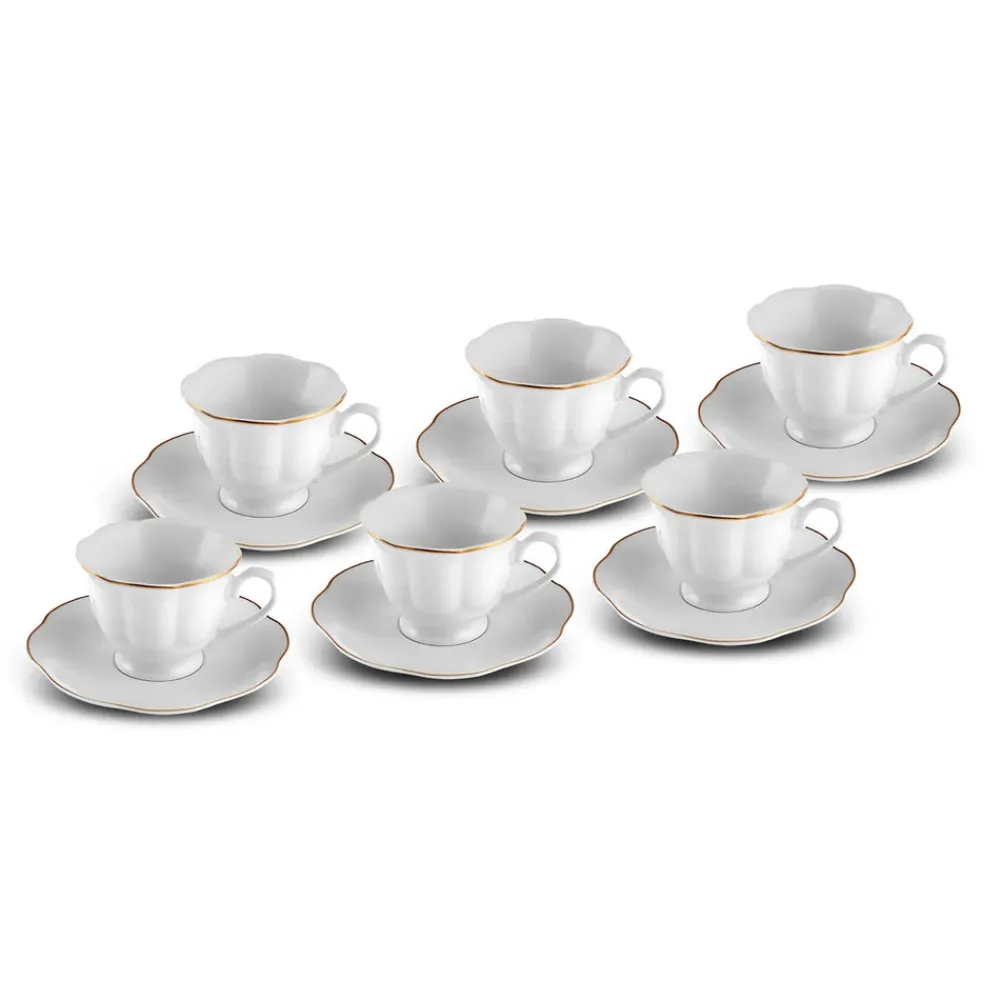 Karaca Bell Kaffeetassen-Set, 6 Personen, 90 ml Weıß01 Best