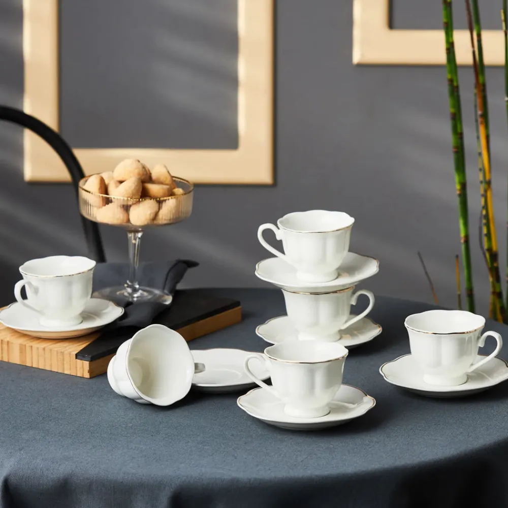 Karaca Bell Kaffeetassen-Set, 6 Personen, 90 ml Weıß01 Best