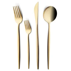 Karaca Bella Shiny Gold Besteck Set für 6 Personen, 24 Teilig Glänzend Schwarz Online