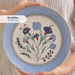 Karaca Blue Clove 26-Teiliges 6-Personen Frühstücksgeschirr Blau01 Clearance