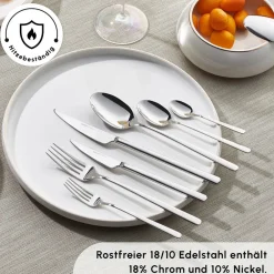 Karaca Boreas 12 Personen Besteckset, 84 Teilig Sılber Discount