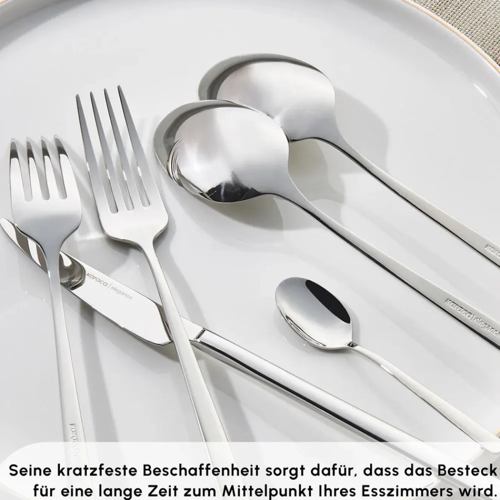 Karaca Boreas 12 Personen Besteckset, 84 Teilig Sılber Discount