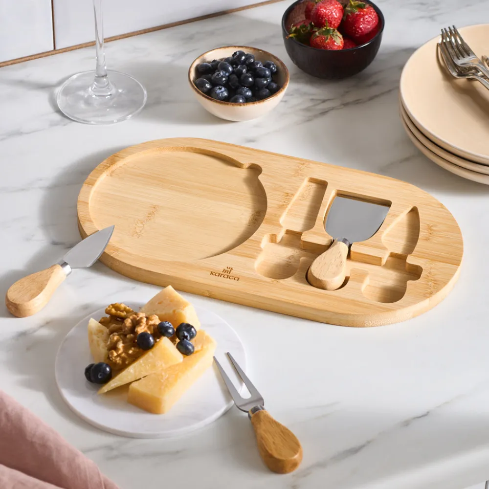 Karaca Cheesekit Bambus Schneideset, Farblos New