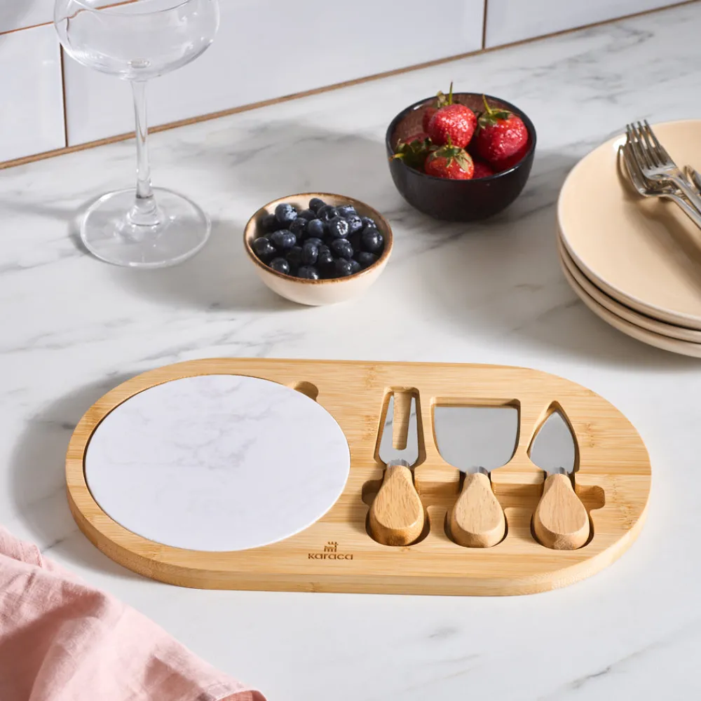 Karaca Cheesekit Bambus Schneideset, Farblos New
