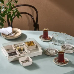 Karaca Clara 7-teiliges Keramik-Frühstücksset, Mehrfarbig New