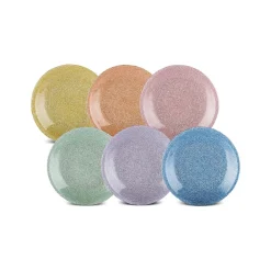 Karaca Cotton Colored Silvery für 6 Personen Dessert Set, 6 Teilig Multıfarben Best