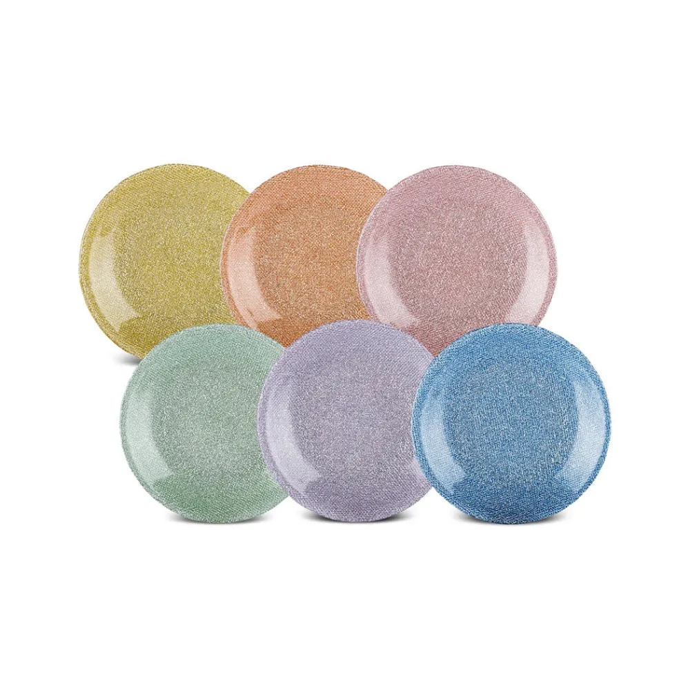 Karaca Cotton Colored Silvery für 6 Personen Dessert Set, 6 Teilig Multıfarben Best
