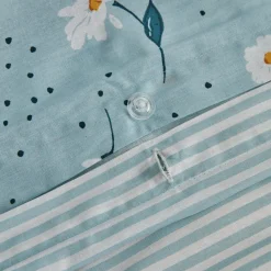 Karaca Daisy 100% Baumwolle Doppel Bettbezug Set, Mint Outlet