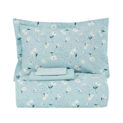 Karaca Daisy 100% Baumwolle Doppel Bettbezug Set, Mint Outlet