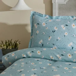Karaca Daisy 100% Baumwolle Einzelbett Piké-Set, Mint Sale