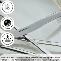 Karaca Dora 316+ Premium 84 Teiliges Für 12 Personen Besteck Set Platın Online