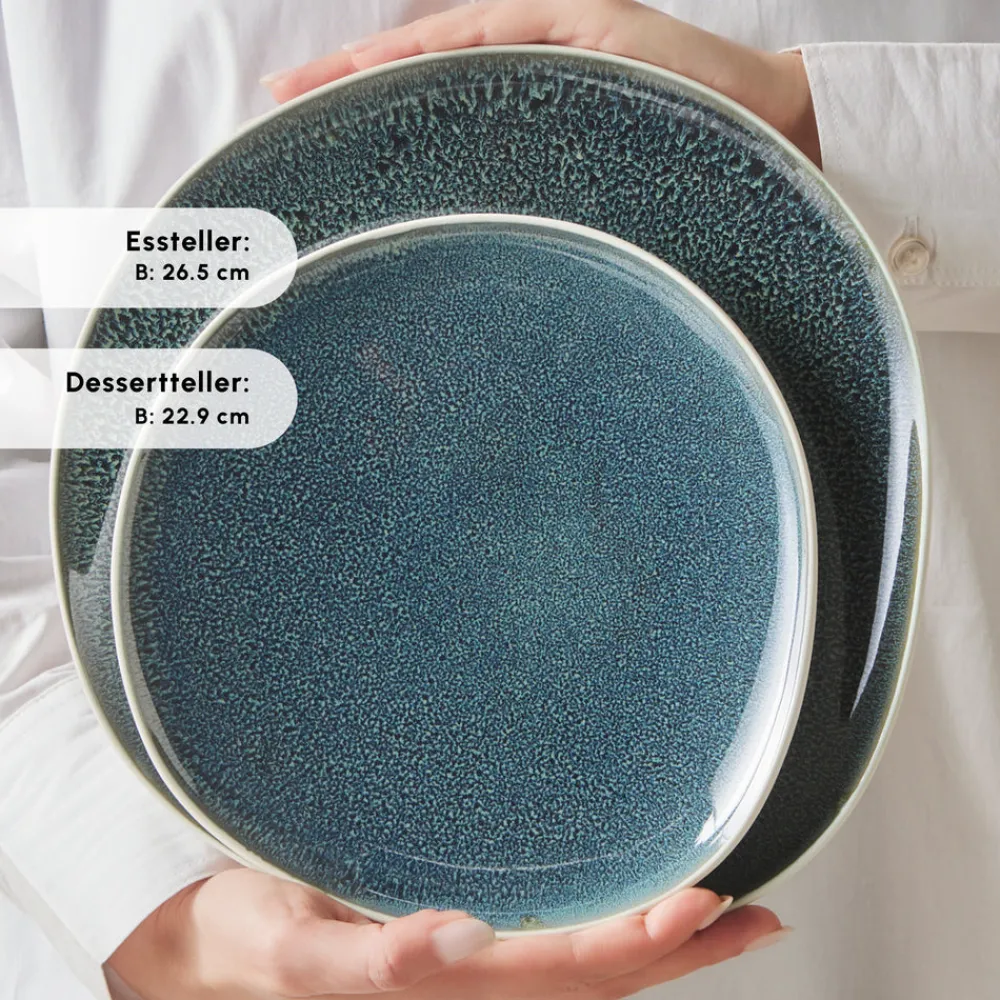 Karaca Earth Collection New Galactic Oscar Reactive Glaze 55-teiliges Tafelset für 12 Personen, Multi Multıcolor Online