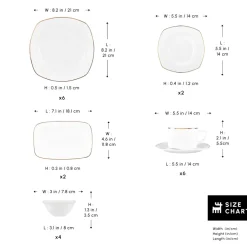Karaca Elegance Bone Padoca 26-Teiliges 6-Personen Frühstücksset Gold