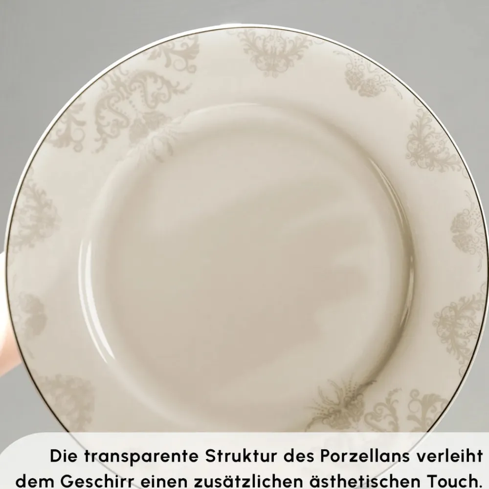 Karaca Elegance Bone Siena 53-Teiliges 12-Personen Geschirrsett Gold Discount