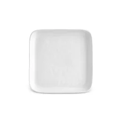 Karaca Epsilon Quadratischer Dessert-/Beilagenteller aus Porzellan, 13 cm, Weiß Weıß01
