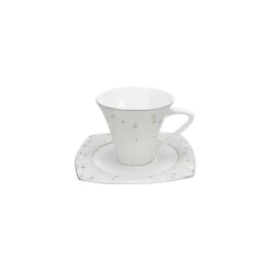 Karaca Fine Pearl Antares 26-teiliges quadratisches Frühstücksset und Servierschalen Perlmutt für 6 Personen Weıß01