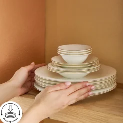 Karaca Fine Pearl New Fame Frühstücksset für 6 Personen, 26-teilig – Gold