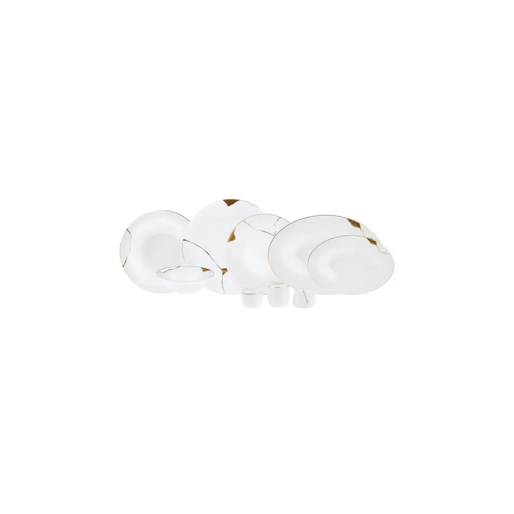 Karaca Fine Pearl Quora 58 Teiliges Für 12 Personen Tafelservice Set Gold Clearance