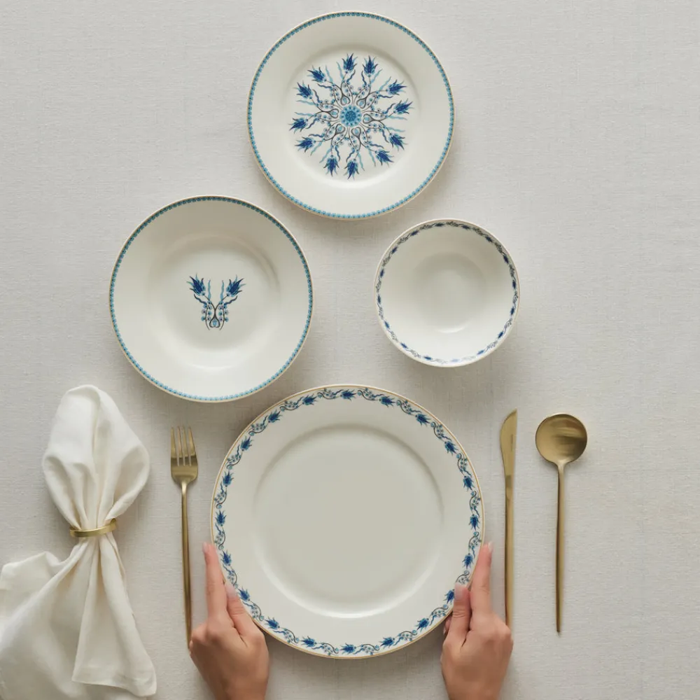 Karaca Forever Bone China Iznik 24-teiliges Tafelservice für 6 Personen, Mehrfarbig Clearance