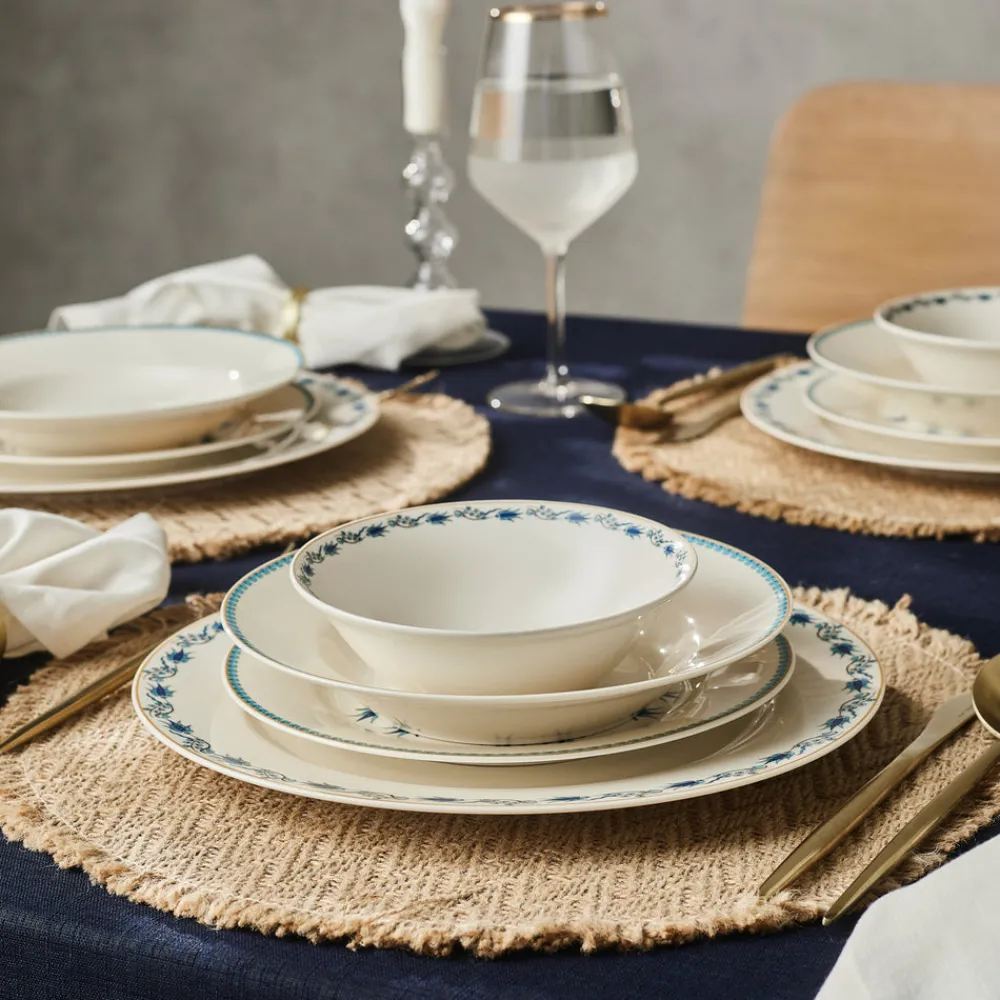 Karaca Forever Bone China Iznik 24-teiliges Tafelservice für 6 Personen, Mehrfarbig Clearance
