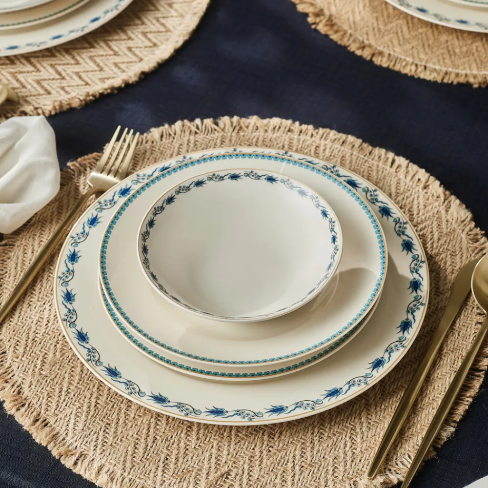 Karaca Forever Bone China Iznik 24-teiliges Tafelservice für 6 Personen, Mehrfarbig Clearance