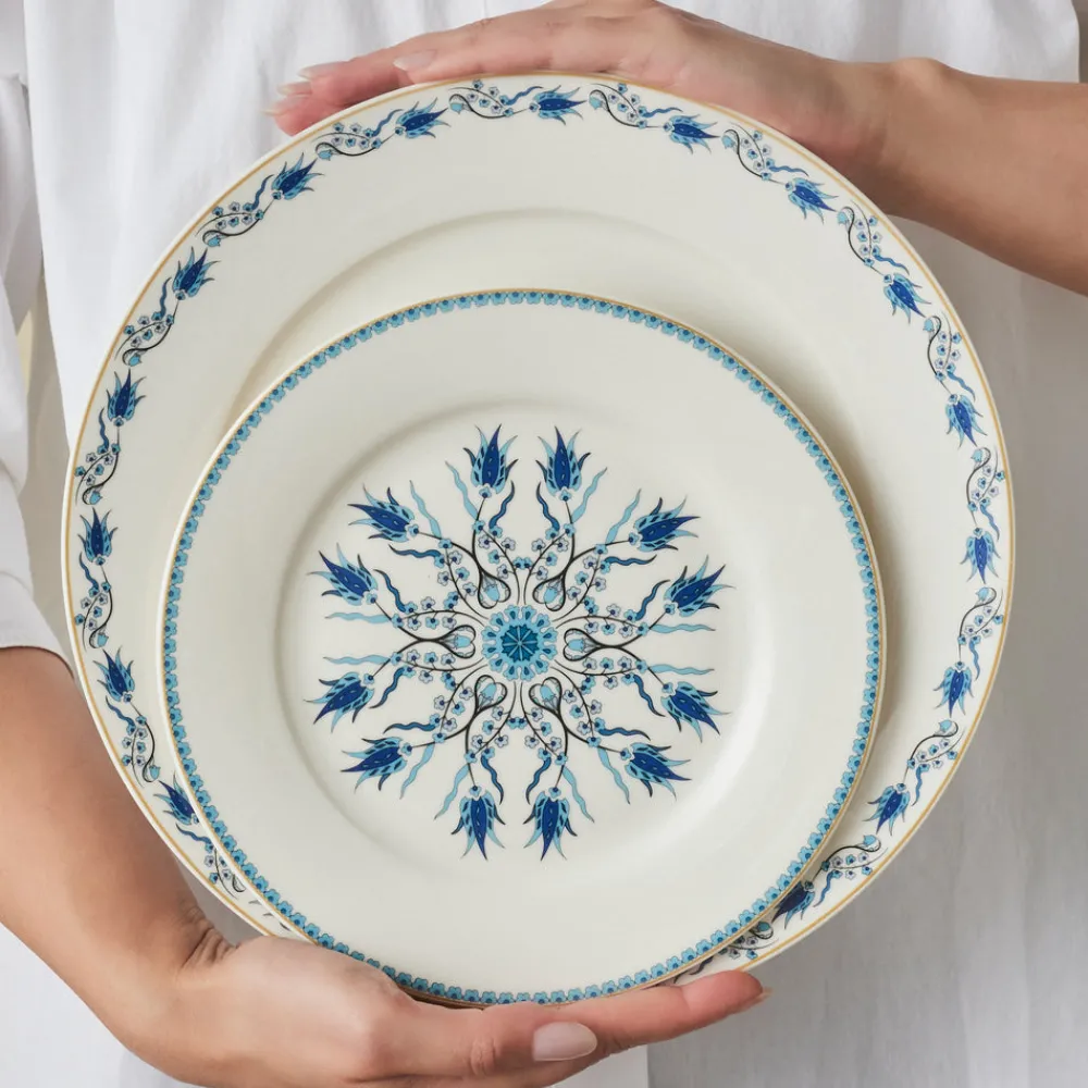Karaca Forever Bone China Iznik 24-teiliges Tafelservice für 6 Personen, Mehrfarbig Clearance
