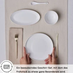 Karaca Forever Bone Fika 22-Teiliges 6-Personen Frühstücksset Beyaz New
