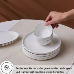 Karaca Forever Bone Fika 22-Teiliges 6-Personen Frühstücksset Beyaz New