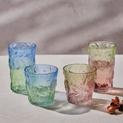 Karaca Glacier Getränke Glas, Blau Grün, 383 ml Blau01 Hot