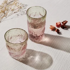 Karaca Glacier Getränke Glas, Rot Grün, 383 ml Rot02 Outlet