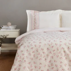 Karaca Glen Doppel Bettwäscheset 100% Baumwolle Rosa 200x220 Cm Pınk