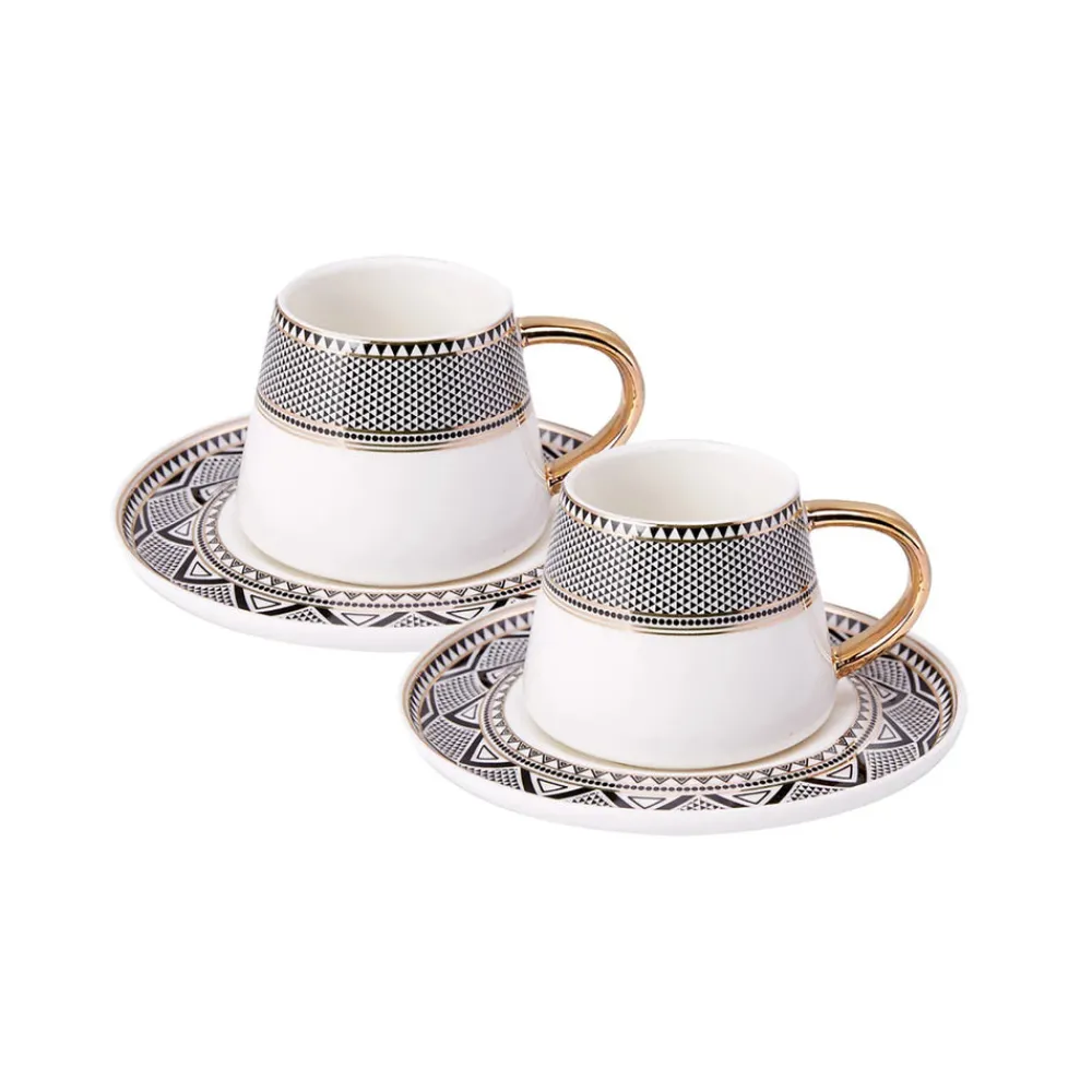Karaca Globe Set mit 2 Kaffeetassen Schwarz01 Clearance