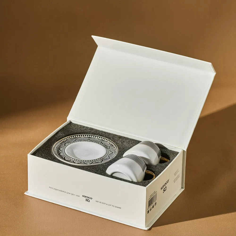Karaca Globe Set mit 2 Kaffeetassen Schwarz01 Clearance