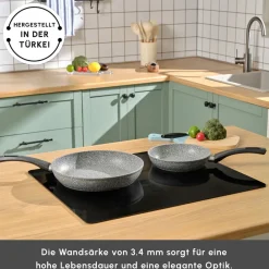 Karaca Gris Biogranit Pfannenset, 2 Teilig Grau02 Hot