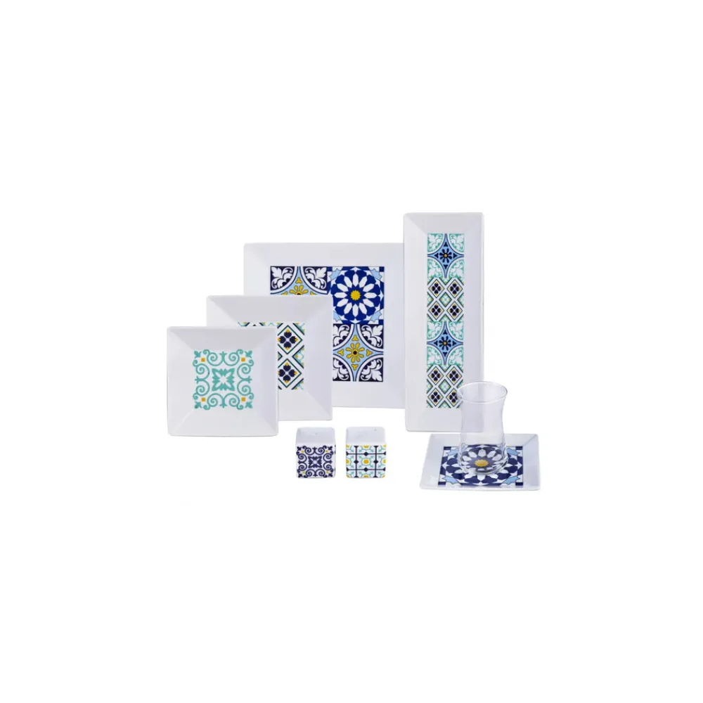 Karaca Gwen Blue 24-teiliges Frühstückssets und Servierschalen für 6 Personen Blau01 New