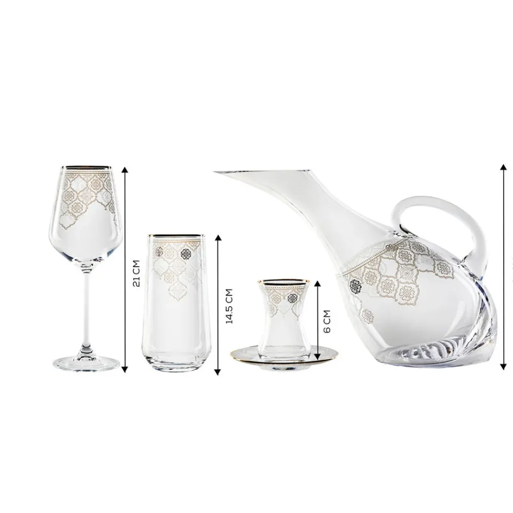 Karaca Hailey Glas-Set,49-teilig Gold Best