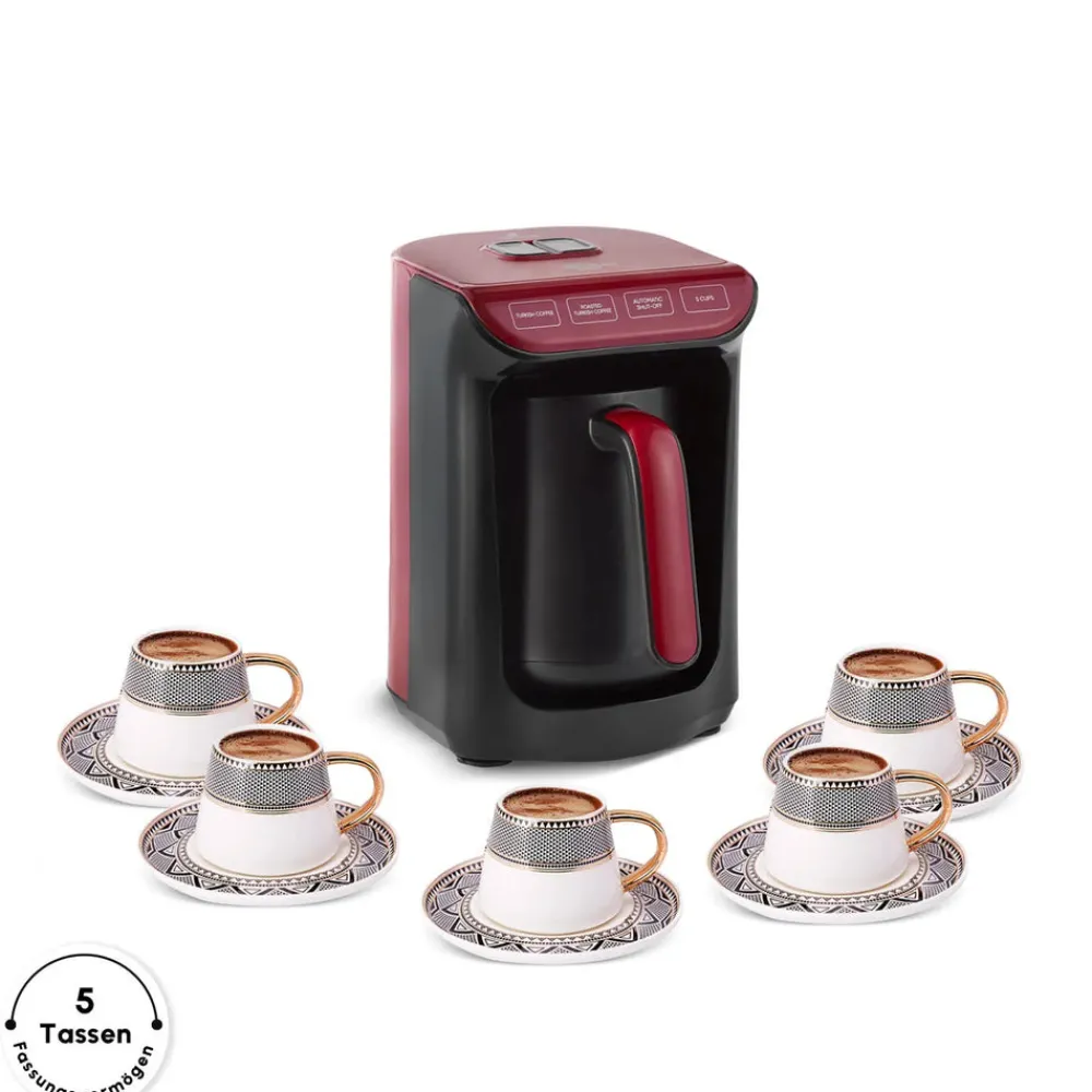 Karaca Hatır Kaffeemaschine mit Röstfunktion Rot, 535W Kırschrot Sale