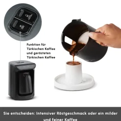 Karaca Hatır Kaffeemaschine mit Röstfunktion Shiny Black, 535 W Glänzend Schwarz Hot