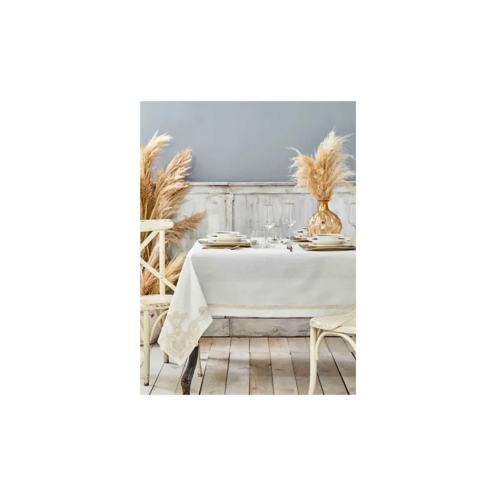 Karaca Home Ades Ecru Französische Spitze 160x240 Tischtuch Ecru01 Sale